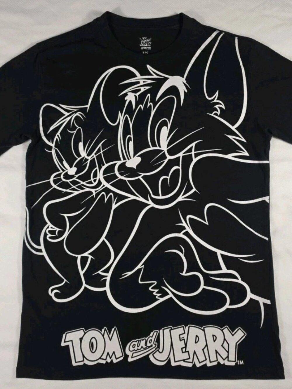 Tom And Jerry Retro Black T Shirt Men’s S Looney Tunes Tweety Bird EUC